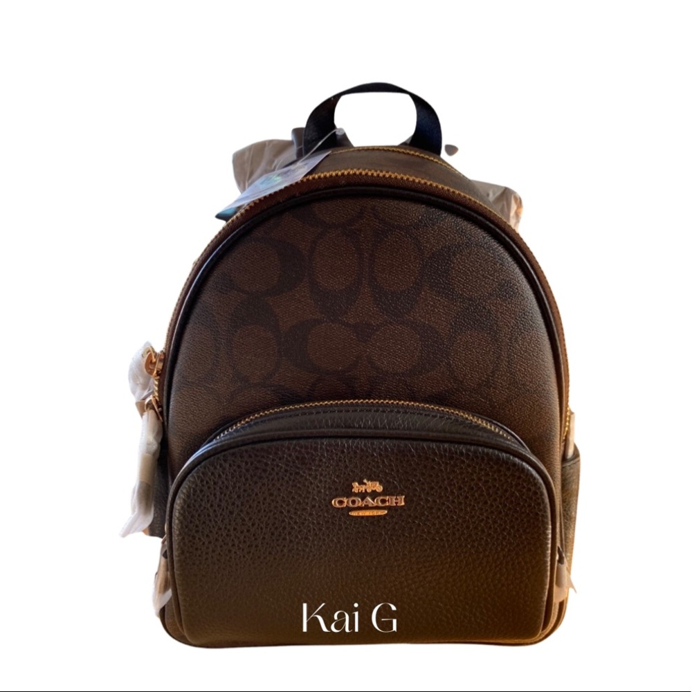 💥🎒Must Have! Coach Mini Court Backpack In Signature Canvas 🎒💥Supper Cute 🌸 - Picture 4 of 10